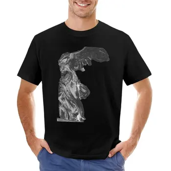 Тениска със сребърни крила Victory of Samothrace, реколта тениска, Естетична дрехи, мъжки ризи с дълъг ръкав