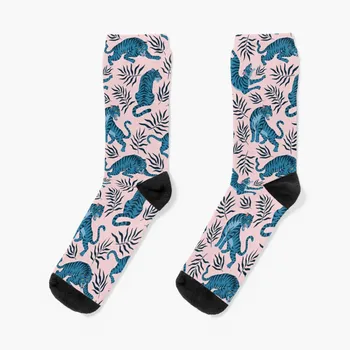 Чорапи с азиатските тигри и тропически листа, чорапи за катерене, японската мода, мъжки чорапи в стил хип-хоп, мъжки и Женски