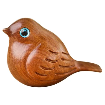 Настолна миниатюрна фигурка на птица, дървена статуетка на птица, украса за дърворезба, мини-фигурка на птица