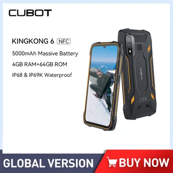 Водоустойчиви смартфони Cubot KingKong 6 4 GB оперативна памет, 64 GB ROM (128 GB разширена) Батерия 5000 ма NFC и 4G Android Телефони с две SIM карти