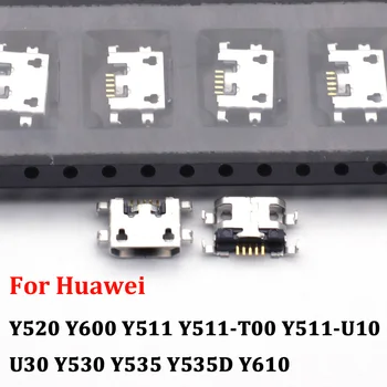50-100 бр Жак за Зареждане чрез USB Порт за Зареждане Конектор За Huawei Y520 Y600 Y511 Y511-T00 Y511-U10 U30 Y530 Y535 Y535D Y610