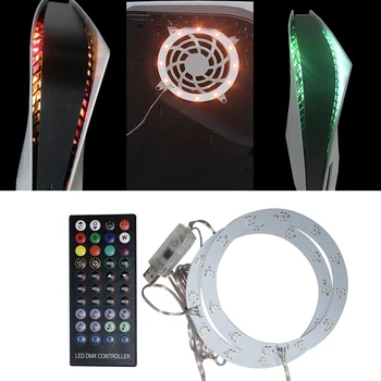 Светлинна лента за хост PS5, led стикер за конзолата PS5, Светлинна лента, Етикети с функция за дистанционно управление, аксесоари