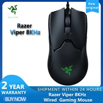 Оригиналната жичен детска мишка Razer Viper 8 khz Най-бързи виртуални ключове оптичен сензор 20K DPI 8 програмируеми бутони