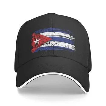 Готина бейзболна шапка с флага на Куба За мъже и жени, Регулируеми по поръчка Възрастен Кубинска патриотична гордост, шапка Горд татко на открито