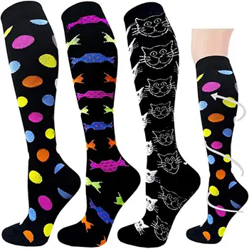Мъжки компресия чорапи Дишащи Спортни чорапи за активен отдих Туристически дейности Професионални гуми за пищяла медицински сестри Чорапи за полети