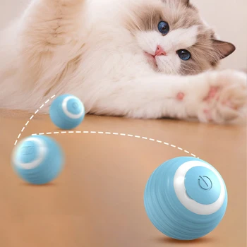 Интерактивна играчка за котки с led осветяване, автоматично движещ подскачащи катящийся топката, акумулаторна самодвижущаяся играчка за коте за домашни котки