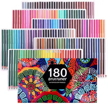 Цветни Моливи Brutfuner Wood, 180 Акварельных Моливи, Раскрашивающие Моливи за Възрастни, Книжки за оцветяване, Draughting, Рисуване