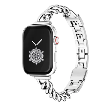 Гривна за apple watch se 40 мм 44 мм iwatch 6 5 4-лентов женски хладно каишка-верига за apple watch 3 38 мм 42 мм тънки Регулируеми въжета