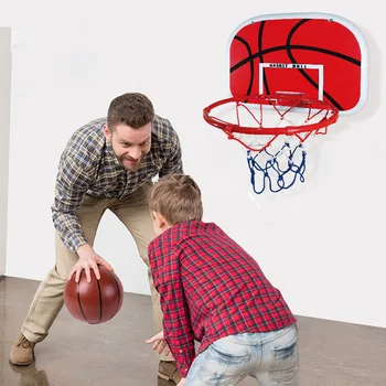 Мини-баскетбол обръч, топка и помпа Джобно баскетболното пръстен Комплект баскетболни пръстени за игри на закрито и на открито за деца