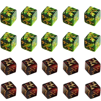 10шт 6 страничните кубове, положителни + 1 -1 Отрицателни, Които настолна игра, Забавни кубчета за обучение акрилно настолен игри, Кубчета
