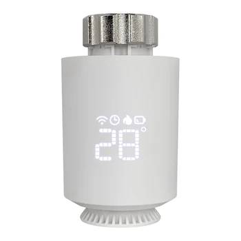 Който има радиатор, термостат Sasha Zigbee Smart TRV Термостатичен вентил Бял КОМПЮТЪР за Алекса Google Home