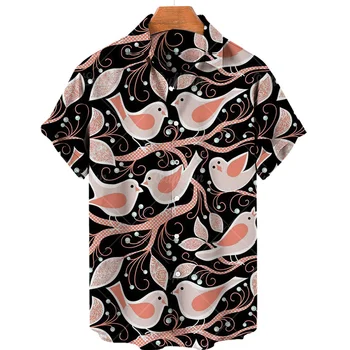 Оригинални Мъжки Ризи 2023, Лятна Новост, Хавайска риза С 3D Животно Принтом, Ежедневни Риза с Копчета, Без Американски Модерен Топ, Голяма Облекло