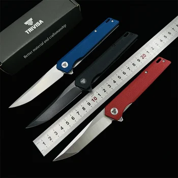 Сгъваеми ножове TRIVISA Equ-04 Micarta Дръжка от стомана 10Cr15CoMoV Нож за къмпинг, лов, защита, риболов
