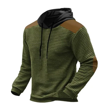 2023 Новият есенно-зимен мъжки пуловер, жаккардовая hoody с цветен блок, пуловер с качулка, ежедневни hoody, S-3XL