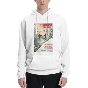 Шамони, мон блан - Ретро пуловер с качулка, мъжка спортна риза, мъжки дрехи, аниме-hoody