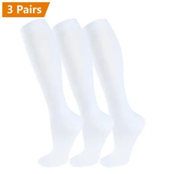 3 Двойки компрессионных чорапи Мъжки и дамски спортни Чорапи чорапогащи с висока тръба от разширени вени Колоездене Футбол Полет Пътуване