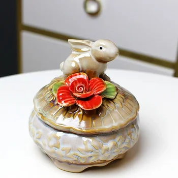 Европейските керамични артефактные украса Патица мандаринка двойна птица ковчег за бижута банка за бонбони креативна мебели за дома разни склад