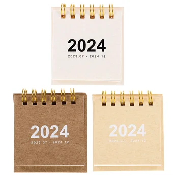 3 Бр Настолен календар в 2024 година, Малко прост декоративна хартия Флип, аксесоари за дома, офиса