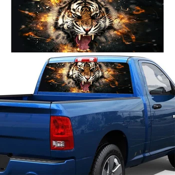 Тигрови Модел За Камион Jeep Suv, Пикап 3D Стикер На Предното и Задното Стъкло, Стикер Декор на Задното Стъкло Плакат 53,1 X 14,2 Инча