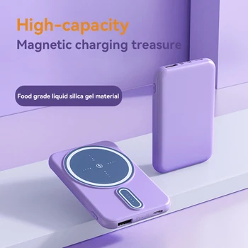 Преносим безжичен Магнитен блок за захранване капацитет 30000mAh, преносими зарядно устройство за бързо зареждане, външна батерия за iPhone Xiaomi Samsung, Huawei 2023