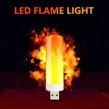 Лека нощ USB Пламък Светлина, свещ, led Flame Light, USB Atmosphere Light, USB щепсел, лампа за външно осветление на закрито