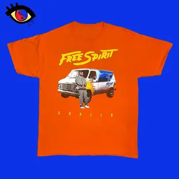 Тениска Free Spirit за възрастни на средно оранжев цвят, риза с рапър на Khalid Концерт Music Band
