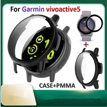 Екран гривната 2 В 1 + Капачка За часовници на Garmin vivoactive5 Стъклена Филм Защитен Калъф за garmin vivoactive 5 Рамка Bezel