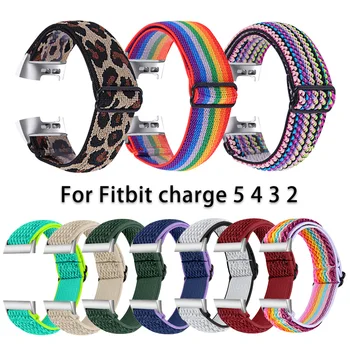 Ластични ленти за по-спортно тъканта на гривната Fitbit Charge 4 3 2 Контур за каишка за часовник Fitbit Charge 2 3 4 5 Каишка за часовник Correa