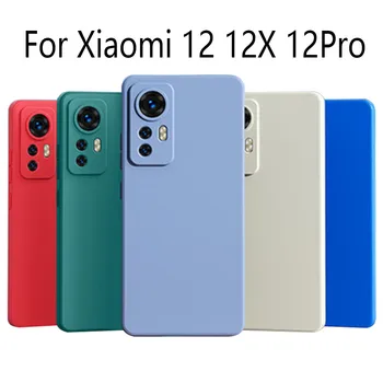 Оригинален квадратен течен силиконов калъф за Xiaomi 12T Pro 11T lite 5g ne, защитна капачка за обектива на Xiaomi 12T 12 Pro 12X Case