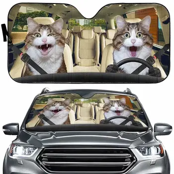 Tup Персонализиран подарък Смешно котка Животно, Водачът на Колата козирка за любовник на Предното стъкло на Автомобил Предно стъкло Интериор Защита от слънчева светлина Automot