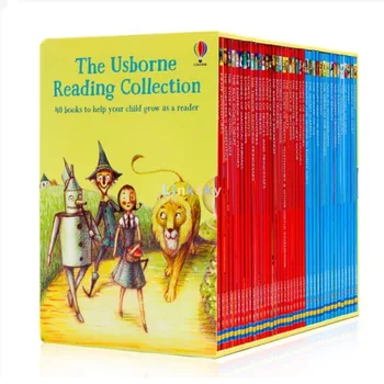 Подаръчен комплект Usborne Reading Collection от 40 книги, Ранни четене, Английска книжка с картинки, широк избор от стилове разкази, възраст 9-12 години