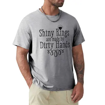 блестящи пръстени, сребърни изделия, е мръсна работа, тениска за момче, тениски с котки, тениски по поръчка, създайте свои собствени черни тениски за мъже