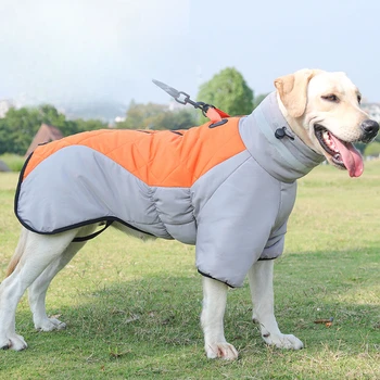 Нова морозостойкая дрехи за кучета, Ветрозащитная топло памучен яке за двукраки кучета, Големи изолирана зимни пухени паркове