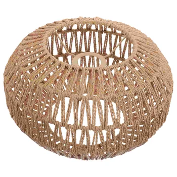 Тъкани окачен лампа от ратан Натурални ръчно изработени Лампа на Тавана полилеи, висящи лампа от ратан Светлина на кутията