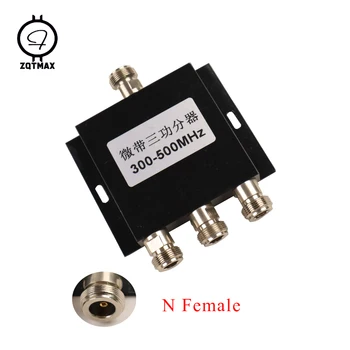 ZQTMAX 1-3 пъти сплитер мощност 300-500 Mhz с гнездо за честота на усилвателя, преносими радиостанции
