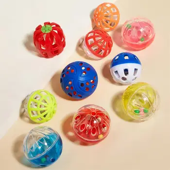 Здрав и практичен Пинбол Dingdang, цветни играчки за домашни любимци, Сладък дизайн, Високо качество на Малката камбанка, Пластмасов камбанка, Преносим топка за домашни любимци