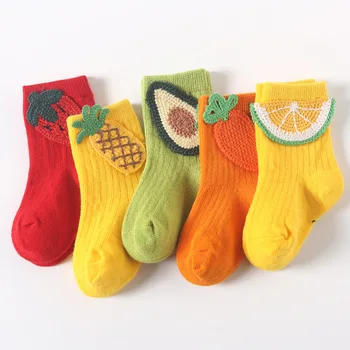 Детски чорапи Пролетни детски чорапи Ins, чорапи за момчета и момичета с анимационни герои, есенни чорапи със средна дължина, чорапи за кукли с 3D модел, памук