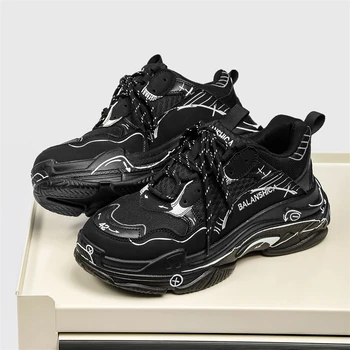 Луксозни Дизайнерски Маратонки Дамски Мъжки Обувки на Масивна Ток за Дамите 2024 г. Бели Черни Улични Обувки На Платформа Мъжки Безплатна Доставка