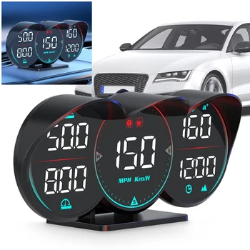 Автомобилният Цифров HUD Led Дисплей Цифров Измерител на Скорост на Пробег, Аларма за Превишаване на Скоростта Умен Централен Дисплей Посока Компас за Кола Auto