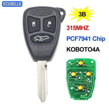 Нов заменяеми 3-ключ дистанционно автомобилен ключ за за Chrysler Jeep 315 Mhz PCF7941 чип KOBOTO4A Голям бутон