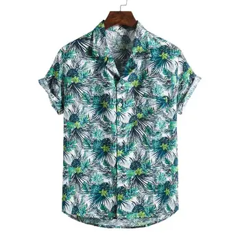 2023 Нова Хавайски цветя колекция, ризи с къс ръкав, свободни, голям размер, прости, универсални, всекидневни, модерен ризи с къс ръкав