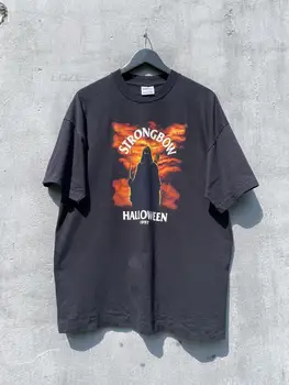 Реколта тениска 1997 г. Halloween Strongbow Band Horror T Shirt Tee