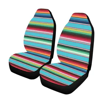 Калъфи за автомобилни седалки в бирюзовую ивица Serape (комплект от 2 броя), Автомобилен аксесоар Pattern10, Покривала за автомобилни седалки, Мексикански одеяло на ивици
