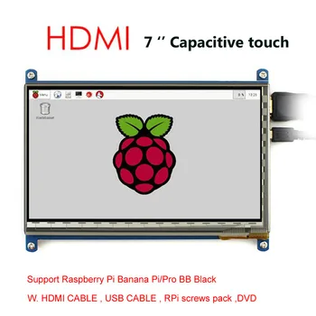 7-инчов капацитивен сензорен LCD дисплей с 800 * 480 Интерфейс HDMI Обичай Raspbian Angstrom за Raspberry Pi Pi Banana