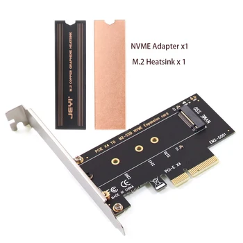Карта на адаптера M. 2 NVME SSD до PCIe 4.0 64 Gbit/с M-Key PCIe X4 за PC PCI-E GEN4 Full Speed с Медна Пластина + Графеновый Радиатор
