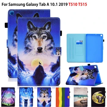 Калъф с Фигура на Лъв и Вълк За Samsung Galaxy Tab A 10.1 2019 SM-T510 SM-T515, Cartoony Калъф, Детска Поставка Funda, делото от TPU