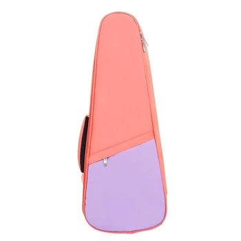 23-инчовата чанта за хавайска китара, розово + ярко лилаво Малка чанта за китара, плюс памук Водоустойчива раница за китара