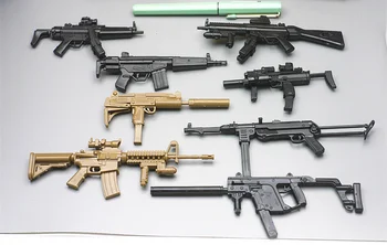 8 бр./компл. 1/6 4D Модел MP7 UZI MP5 Кама MP40 Пистолет-картечница, Карабина Пушка В Събирането на Модел Играчки За Фигурки
