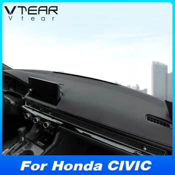 За Honda Civic FE 2022 2023 Слънцезащитен Подложка за Арматурното табло на Автомобила От Изкуствена Кожа Противоскользящий Подложка За Защита От Uv Аксесоари За Промяна на интериора