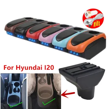 За Hyundai I20 Подлакътник Кутия За Hyundai I20 Централна кутия за съхранение на Модернизация на интериора USB Зареждане Пепелник автомобилни аксесоари